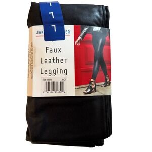 Jane and Bleecker Womens Faux Leather Leggings Black High Rise Large 1669945